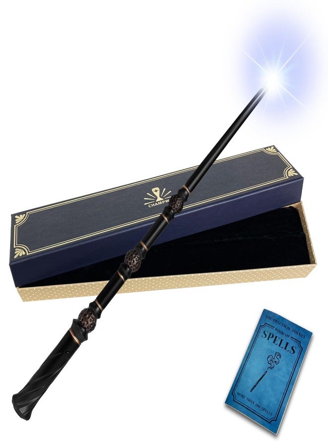 ChampWe Light Up Magic Wizard Wand Rechargeable Illuminating Toy for Kids Witch Collection Cosplay Accessories with Spellbook and Gift Box (Hive) - Image 1